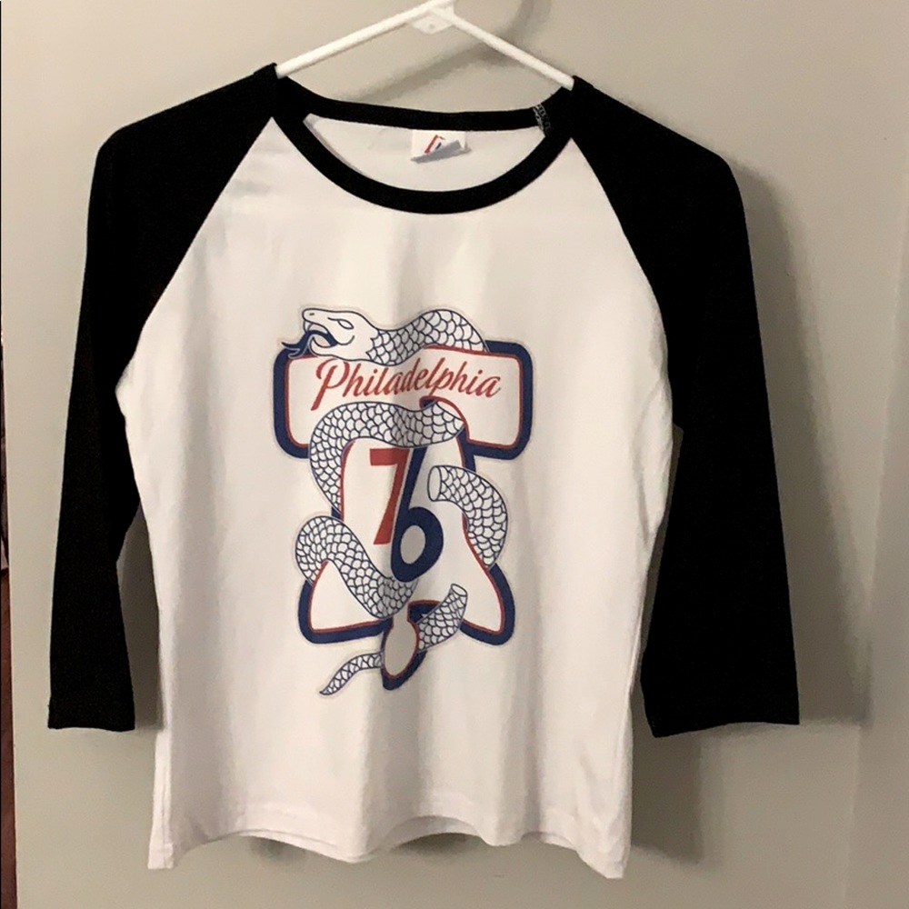 70 sixers Philadelphia Quarter Sleeved Top